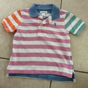 Ralph Lauren Kids Striped Polo Shirt - Pink, Orange, Green